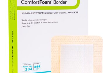 DERMARITE 00317E: DRESSING WND ADH W/BORDER SOFT SIL FM 4X4IN (Box of 10)