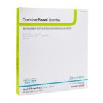 PremierPro 43580: ComfortFoam™ Border Silicone Adhesive Foam Dressing, 5" x 8", Elbow/Heel, Sterile (EXP 08/2025)