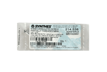 DEPUY SYNTHES 214.538 4.5mm Screw Partial Thread 38mm