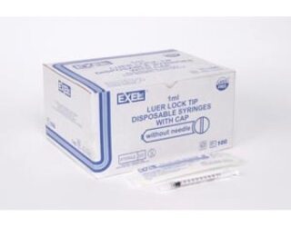 EXEL 26049: SYRINGE TB LL W/O NDL (Case of 10 Boxes of 100)