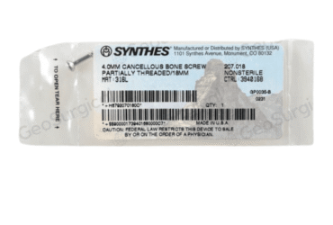 DePuy Synthes 207.018 – 4.0mm Cancellous Bone Screw, Partially Threaded, 18mm