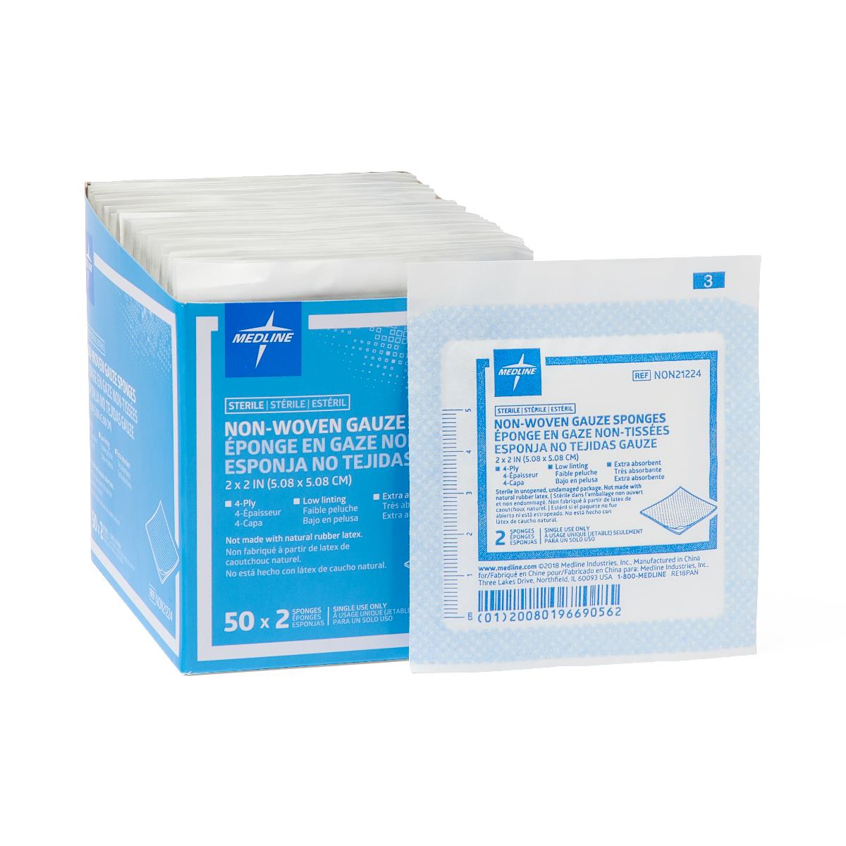MEDLINE NON21224 Avant Standard Sterile Nonwoven Gauze Sponge MEDLINE NON21224 Avant Standard Sterile Nonwoven Gauze Sponge
