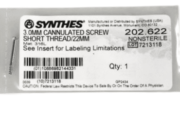 DEPUY SYNTHES 202.622 3.0MM CANNULATED SCREW 22MM