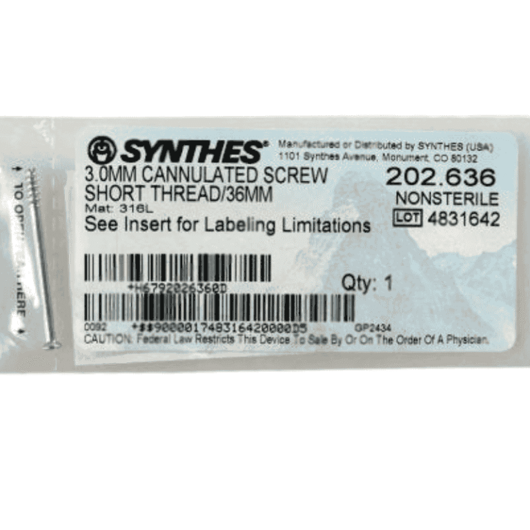 DEPUY SYNTHES 202.636 3.0MM SCREW SHORT THREAD 36MM
