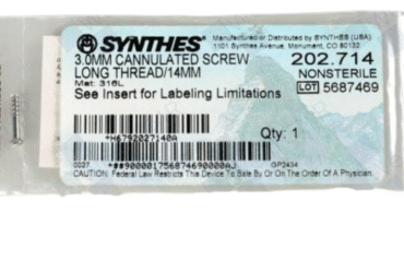 DEPUY 202.714 CANNULATED SCREW 3.0MM LONG 14MM