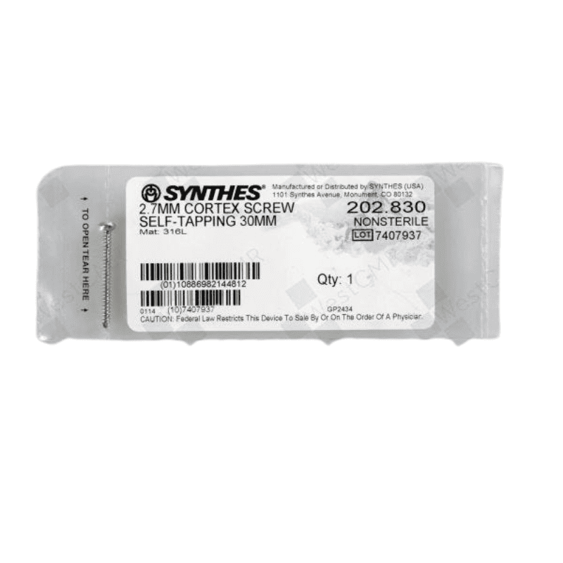 DEPUY 202.830 CORTEX SCREW 2.7MM SELF-TAPPING 30MM DEPUY 202.830 CORTEX SCREW 2.7MM SELF-TAPPING 30MM