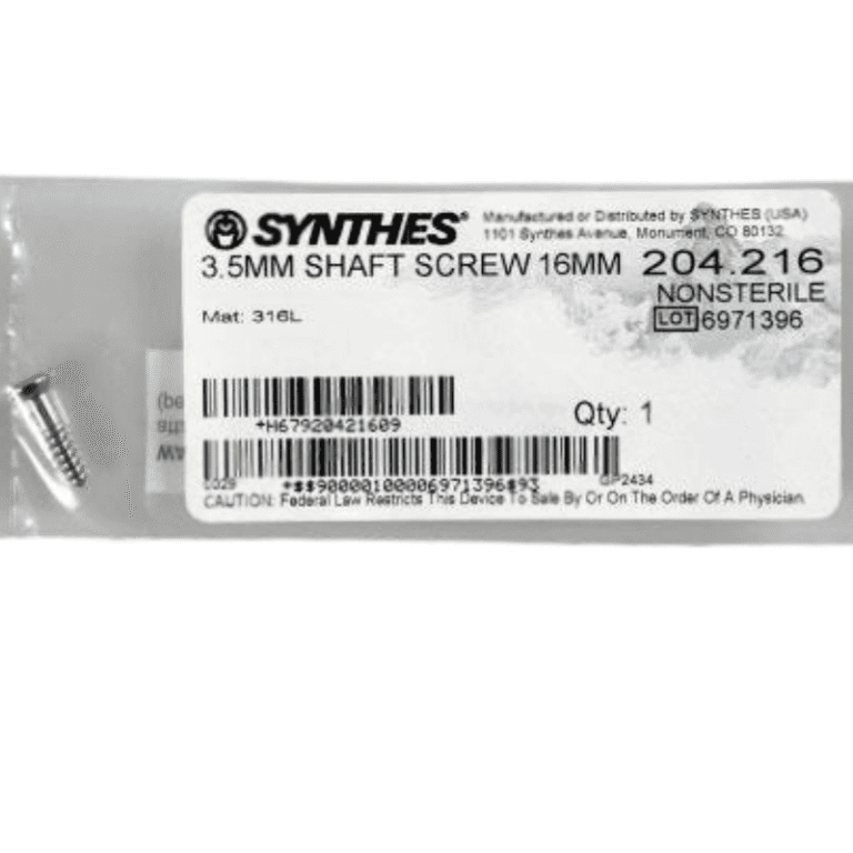 DEPUY SYNTHES 204.216 3.5MM SHAFT SCREW 16MM