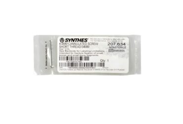 DEPUY SYNTHES 207.634 4.0MM SCREW SHORT THREAD 34MM