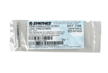 DEPUY SYNTHES 207.738 4.0MM SCREW LONG THREAD 38MM