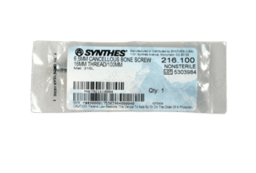 DEPUY SYNTHES 216.100 BONE SCREW 16MM THREAD 100MM