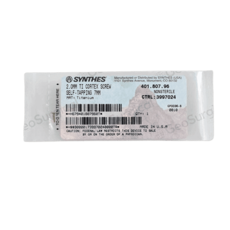 DEPUY SYNTHES 401.807.96 2.0MM TI CORTEX SCREW 7MM