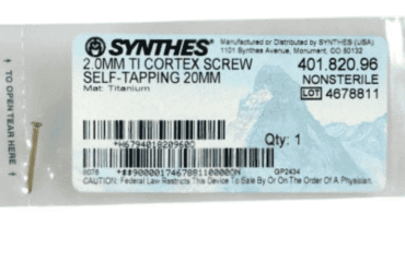 DEPUY SYNTHES 401.820.96 2.0MM TI CORTEX SCREW 20MM