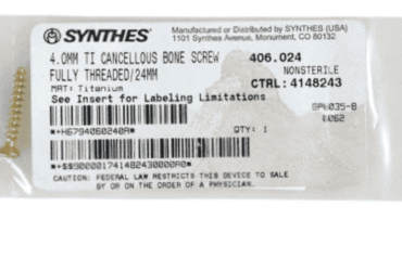 DEPUY SYNTHES 406.024 4.0MM TI CANCELL. SCREW 24MM