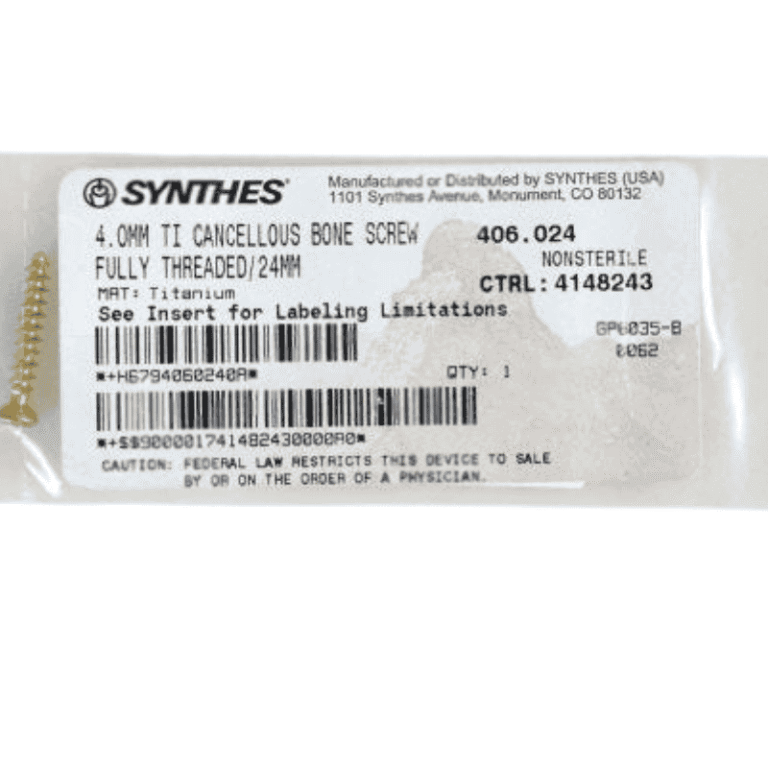 DEPUY SYNTHES 406.024 4.0MM TI CANCELL. SCREW 24MM