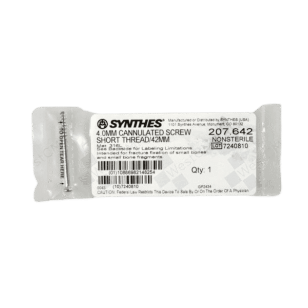 DEPUY SYNTHES 207.642 4.0MM SCREW SHORT THREAD 42MM