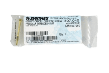 DEPUY SYNTHES 407.040 4.0MM TI CANCELLOUS SCREW PARTIAL 40MM