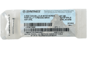 DEPUY 207.026 BONE SCREW 4.0MM TI PARTIALLY THREADED