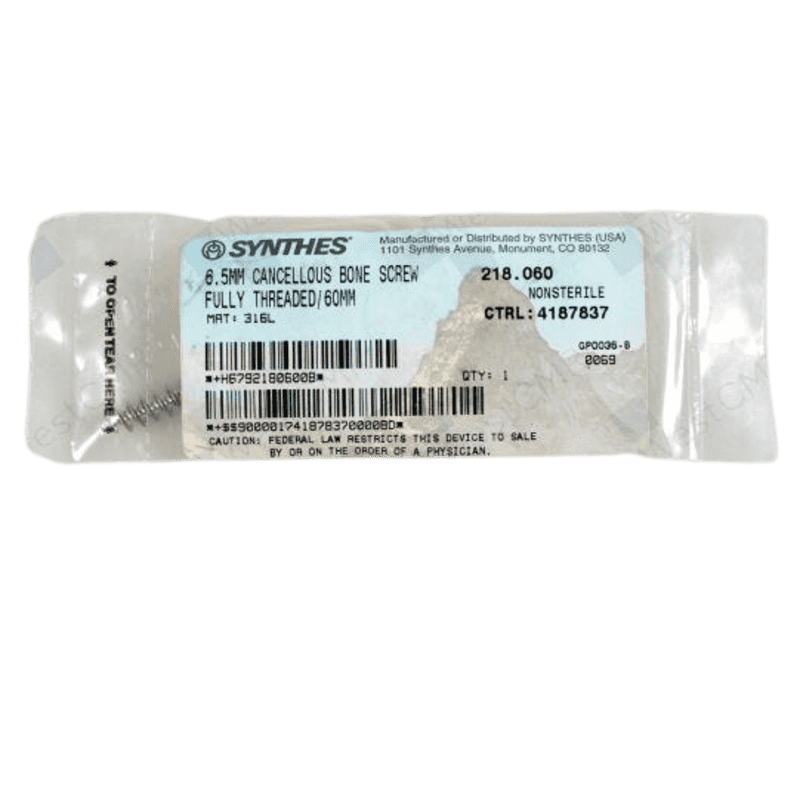 DEPUY 218.060 CANCELL. SCREW 6.5MM 60MM DEPUY 218.060 CANCELL. SCREW 6.5MM 60MM