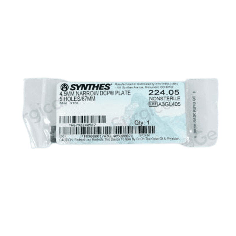 DEPUY 224.05 NARROW DCP PLATE 5 HOLE 87MM DEPUY 224.05 NARROW DCP PLATE 5 HOLE 87MM