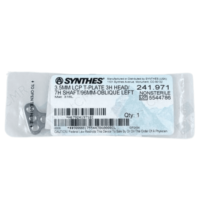 DEPUY 241.971 LCP T-PLATE 3.5MM 7 HOLE OBLIQUE LEFT DEPUY 241.971 LCP T-PLATE 3.5MM 7 HOLE OBLIQUE LEFT