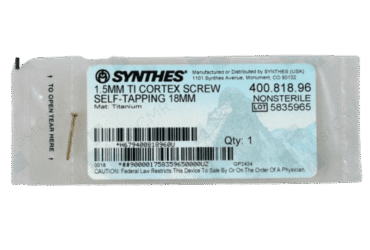 DEPUY SYNTHES 400.818.96 1.5MM TI CORTEX SCREW SELF-TAP 18MM
