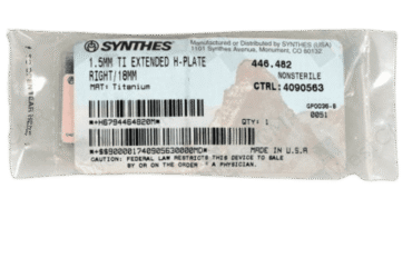 DEPUY 446.482 H-PLATE RIGHT 1.5MM TI EXTENDED