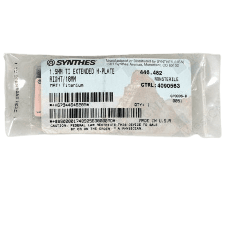 DEPUY 446.482 H-PLATE RIGHT 1.5MM TI EXTENDED DEPUY 446.482 H-PLATE RIGHT 1.5MM TI EXTENDED
