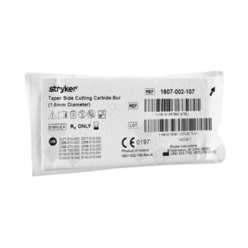 STRYKER 1607-002-107 TAPER SIDE CARBIDE BUR 1.6MM STRYKER 1607-002-107 TAPER SIDE CARBIDE BUR 1.6MM