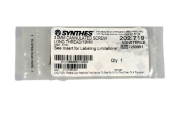 DEPUY SYNTHES 202.719 3.0MM CANN SCREW LONG THREAD 19MM