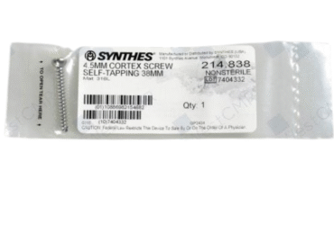 DEPUY SYNTHES 214.838 4.5MM CORTEX SCREW ST 38MM OPEN