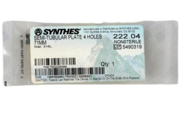 DEPUY SYNTHES 222.04 SEMI-TUBULAR PLATE 4H 71MM