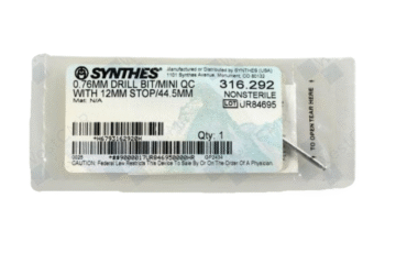 DEPUY SYNTHES 316.292 0.76MM DRILL BIT MINI 12MM STOP 44.5MM