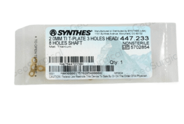 DEPUY SYNTHES 447.233 2.0mm T-Plate 3 Hole/8 Hole Shaft