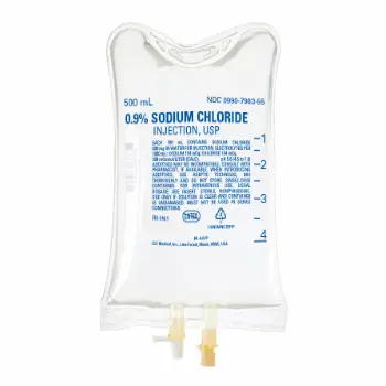 ICU Medical NDC-0990-7983-55 Sodium Chloride 0.9% 500 mL 2-Port