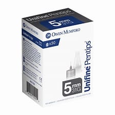 Unifine Pentips Standard Pen Needles 5mm x 31G – 30 Count per Box (50 Boxes per Case)