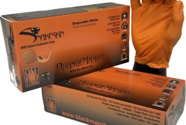Orange Mamba OMG120 6 mil Nitrile Disposable Gloves – Large, 100 per Box