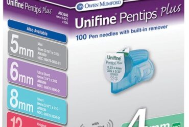 Unifine Pentip Plus Pen Needles 5mm x 30G – 100 Count per Box (24 Boxes per Case) – With Safety Removal Chamber