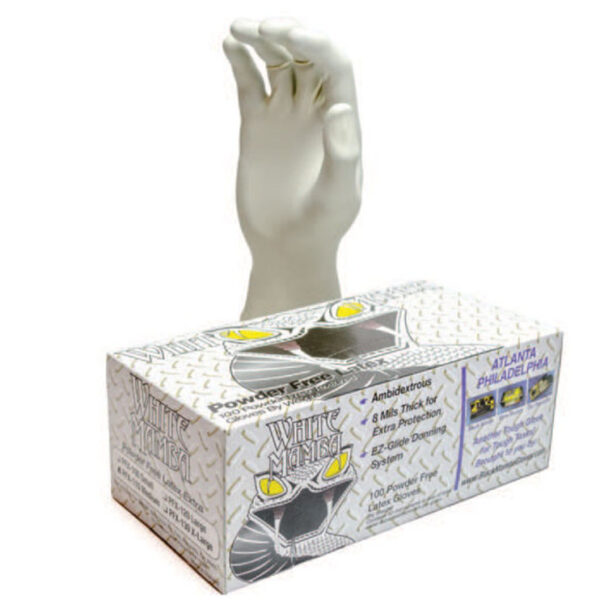 White Mamba PFX120 7 Mil Latex Disposable Gloves Large 100 per Box