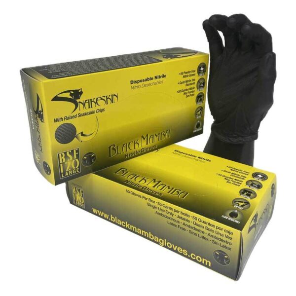 Black SnakeSkin BSS110 8 Mil Nitrile Disposable Gloves Medium 100 per Box