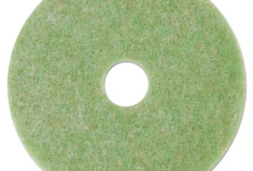 3M Low-Speed TopLine Autoscrubber Floor Pads – Durable and Effective Cleaning, Model 5000, 13 in Diameter, Green/Amber, 5 per Carton