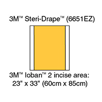 3M 6651EZ Ioban 2 Antimicrobial Incise Drape 35 in x 33 in