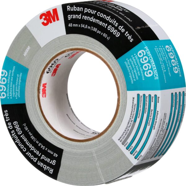 3M Extra-Heavy-Duty Duct Tape – Reliable and Strong, 48 mm x 54.8 m, 3 in Core, Silver