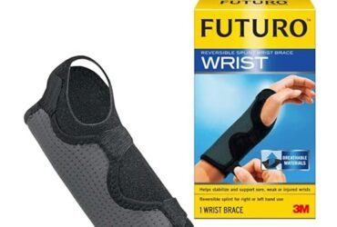 3M Futuro Adjustable Reversible Splint Wrist Brace – Comfortable and Supportive, Fits 5.5in to 8.5in, Black