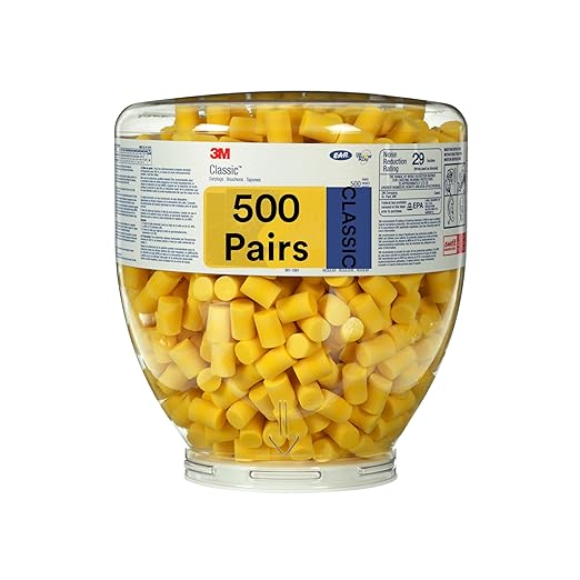 3M E-A-R Classic Earplugs – Reliable and Comfortable Hearing Protection, Pack of 1000