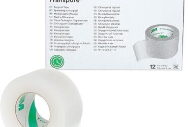 3M Transpore Surgical Tape – Reliable and Breathable Medical Tape, 1 inch x 10 yards, 12 per Pack