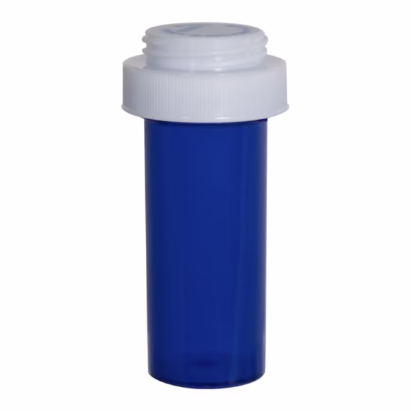 Ovals and Vials 08496-0802-41 ColorSafe 8 dram Blue Vial with Reversible Cap RC