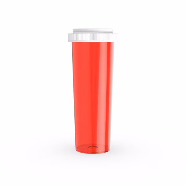 Ovals and Vials 08496-6005-11 ColorSafe 60 dram Red Vial with Reversible Cap RC