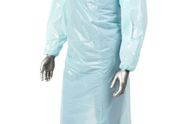 AMBISHIELD  CPG45BEW	45"	BLUE	1.75 MIL CPE GOWN WITH ELASTIC WRISTS 	100	25/BAG, 4 BAGS/CS