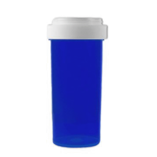 Ovals and Vials 08496-4002-16 ColorSafe 40 dram Blue Vial with Reversible Cap RC