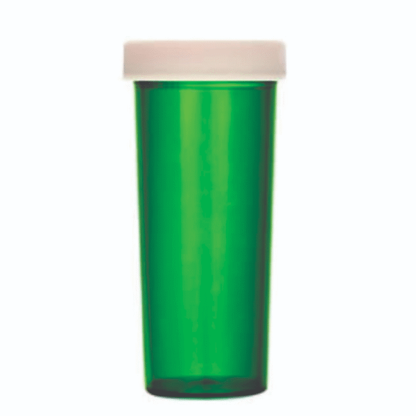 Ovals and Vials 08496-4003-16 ColorSafe 40 dram Green Vial with Reversible Cap RC